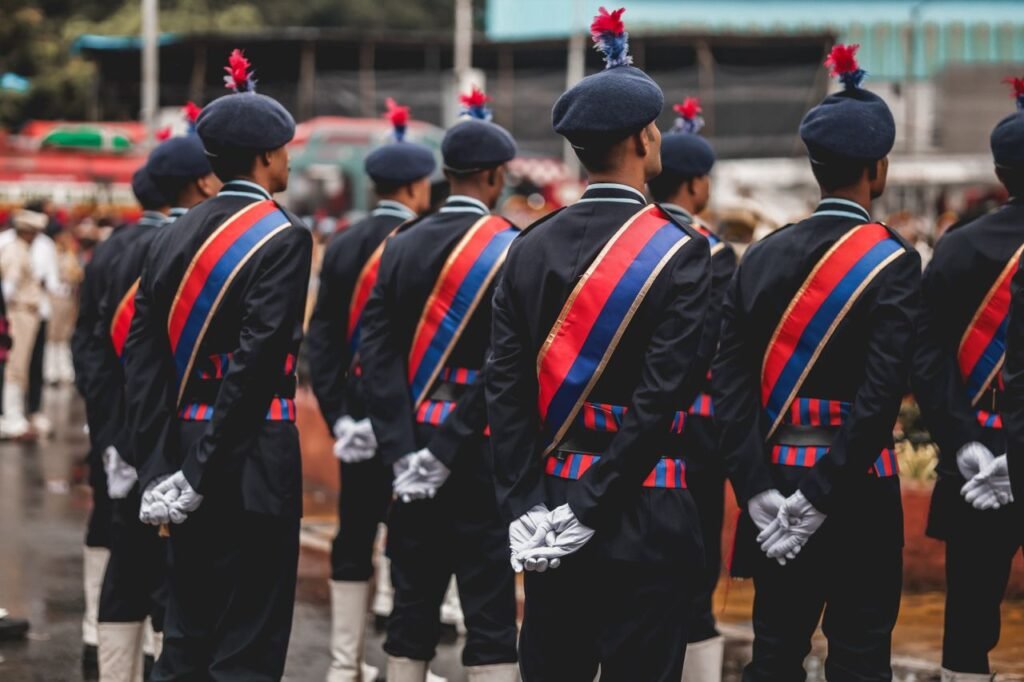 Crafting Captivating Headlines: Your awesome post title goes here Formal military parade featuring soldiers in traditional uniforms with sashes and berets.